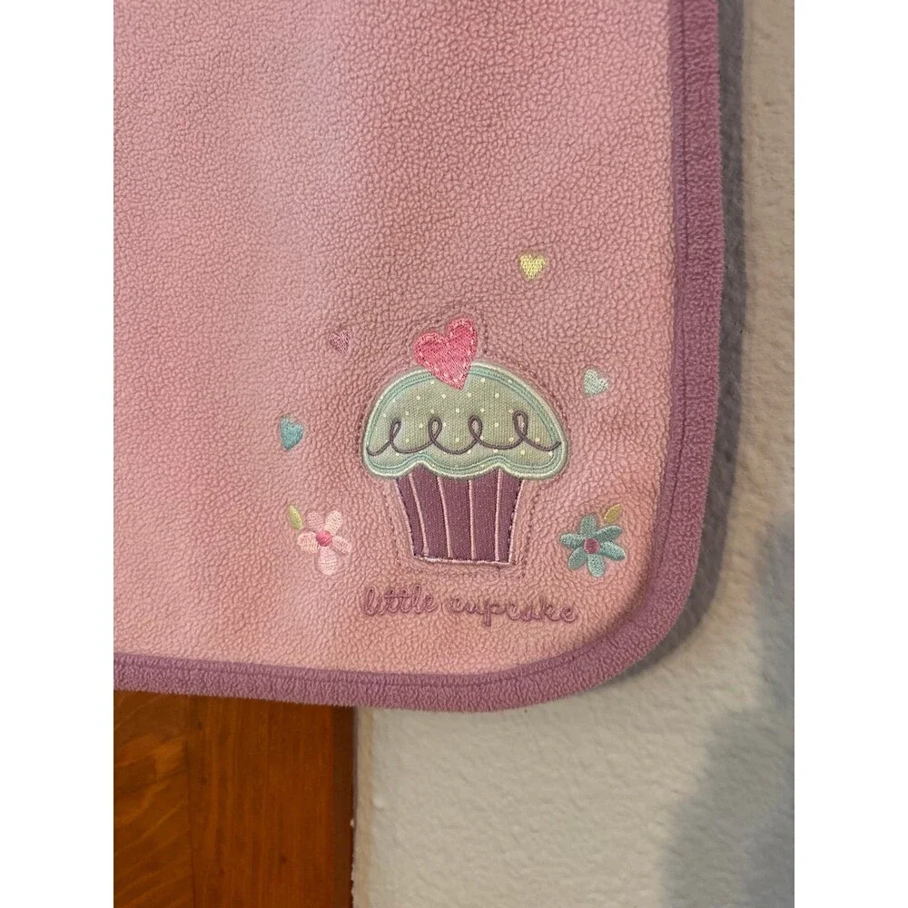 Carters Just One Year Little Cupcake Lavender Baby Blanket Purple Fleece Cupcake